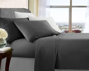 ultra soft microfibre sheet set mega king charcoal