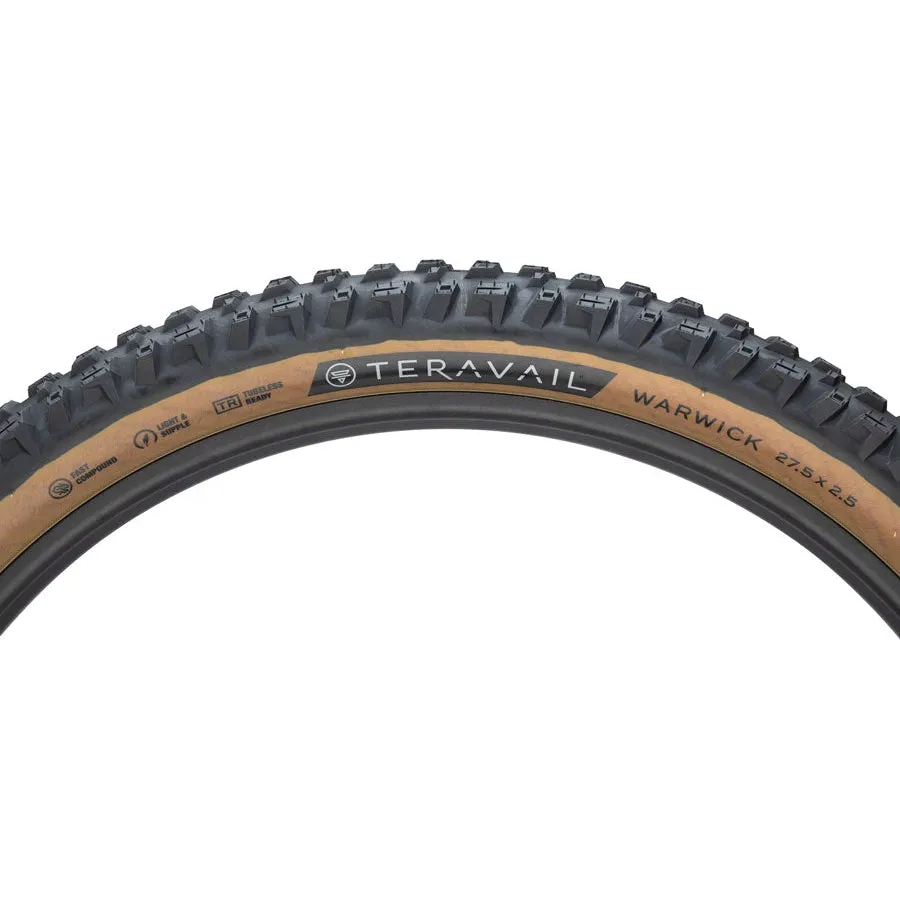 Warwick Mountain Bike Tire - 27.5 x 2.5, Tubeless, Tan, Light and Supple, Fast Compound