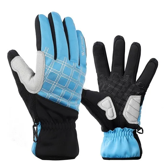 Winter Cycling Gloves Thermal Full Finger Bike Gloves Touch Screen Windproof Warm Outdoor Sports Ski Bicycle Gloves