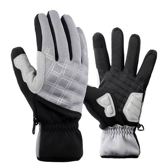 Winter Cycling Gloves Thermal Full Finger Bike Gloves Touch Screen Windproof Warm Outdoor Sports Ski Bicycle Gloves