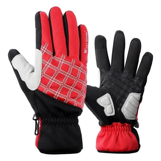 Winter Thermal Gloves Cycling Skiing Full Finger Gloves Outdoor Sports Waterproof Touch-screen Ski Snow Gloves