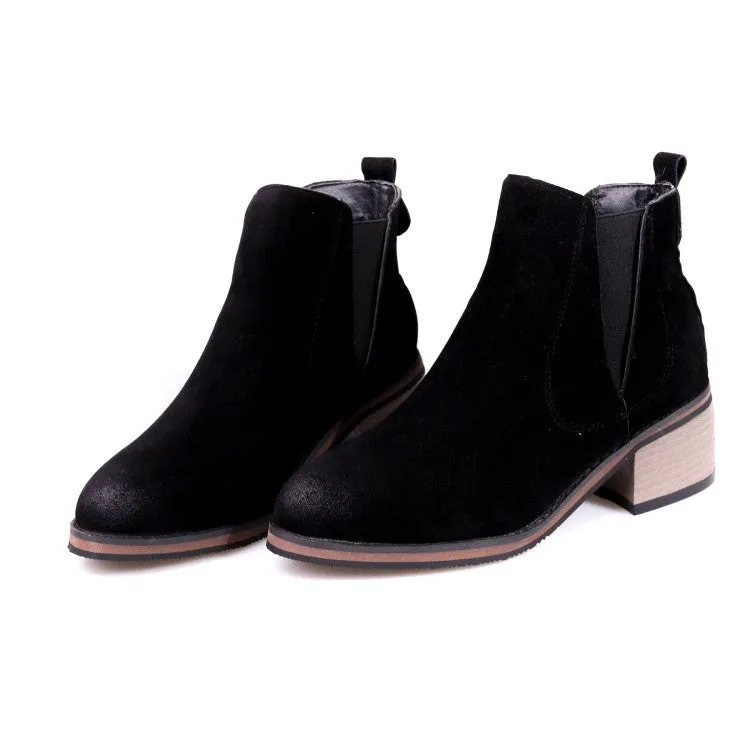 Women's Ankle Boots Fall/winter Retro Medium Heel Short Boots Shoes