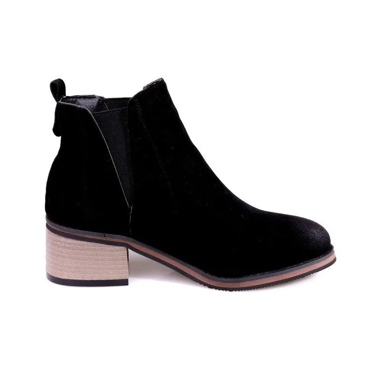 Women's Ankle Boots Fall/winter Retro Medium Heel Short Boots Shoes