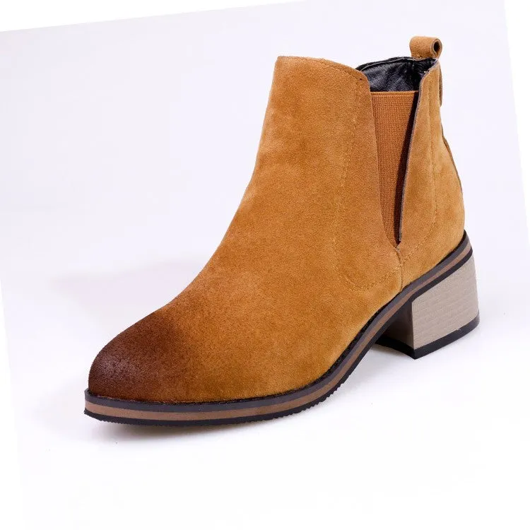 Women's Ankle Boots Fall/winter Retro Medium Heel Short Boots Shoes