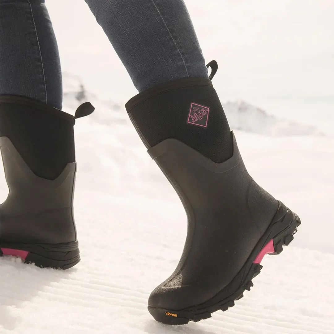 Women's Arctic Ice Vibram® AG All Terrain Short Boots Black/Pink by Muckboot